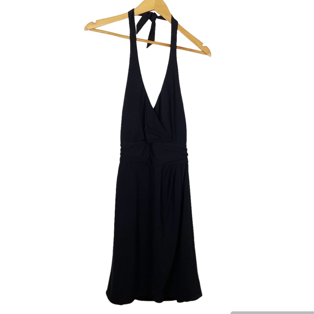 White House Black Market Black Halter Open Back Dress Size 0